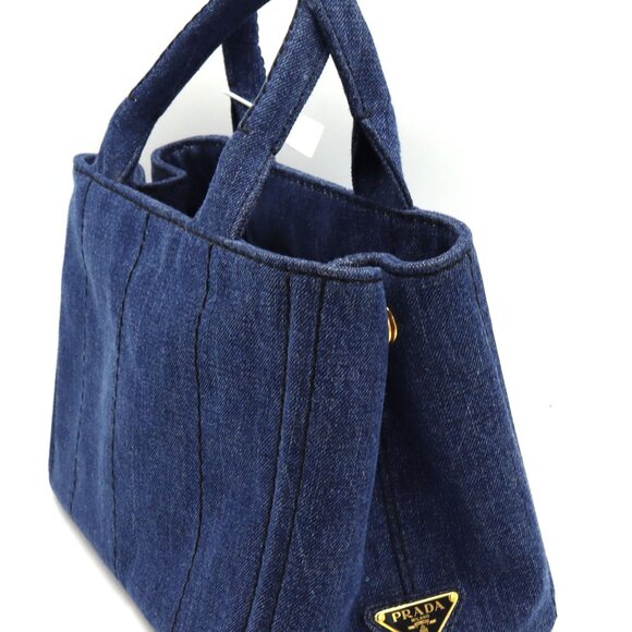 Brand new Prada Canapa Avio Denim Tote - Picture 6 of 10